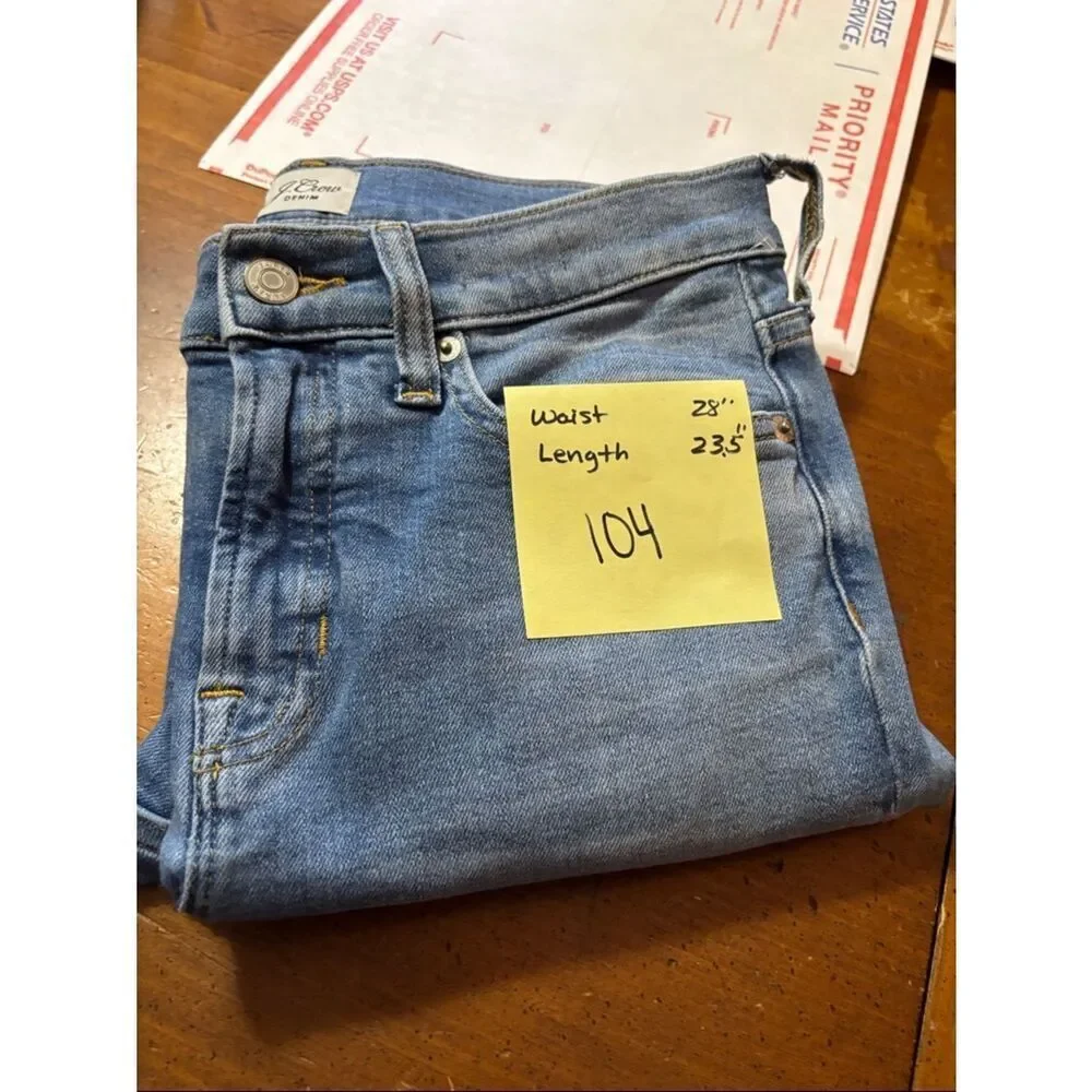 J. Crew Blue Ankle Cropped Jeans with raw hem